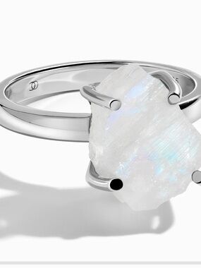 Moon Magic Raw Crystal Ring - Raw Crystal Moonstone NEW size 8